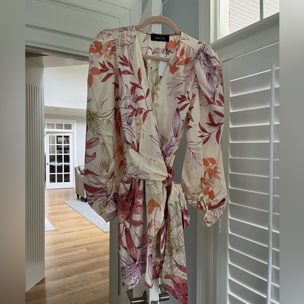 Fab’rik Dionne Long Sleeved Floral Wrap Dress.